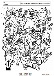 Doodle boyama sayfaları